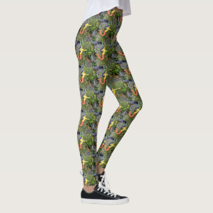 red-tailed sirenas mermaid pattern leggings