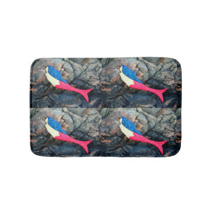 red-tailed swimming mermaids bath mat