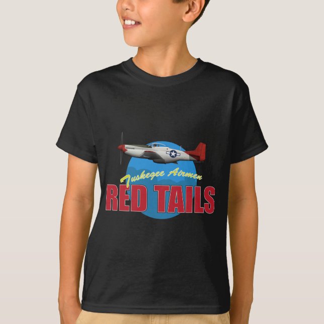 Red Tails Tuskegee Airmen with P-51 T-Shirt (Front)