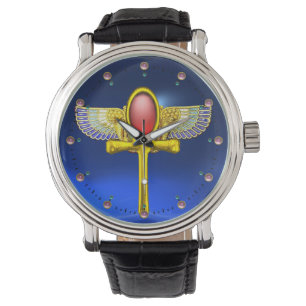 RED TALISMAN/EGYPTIAN WINGED ANKH,CORNUCOPIA Blue Watch