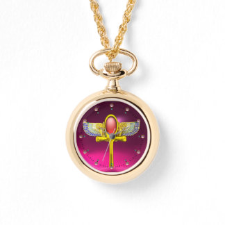 RED TALISMAN/EGYPTIAN WINGED ANKH CORNUCOPIA Pink Watch