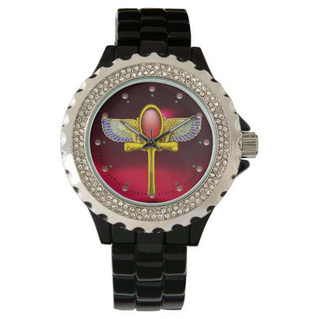 RED TALISMAN/ EGYPTIAN WINGED ANKH WITH CORNUCOPIA WATCH (Front)