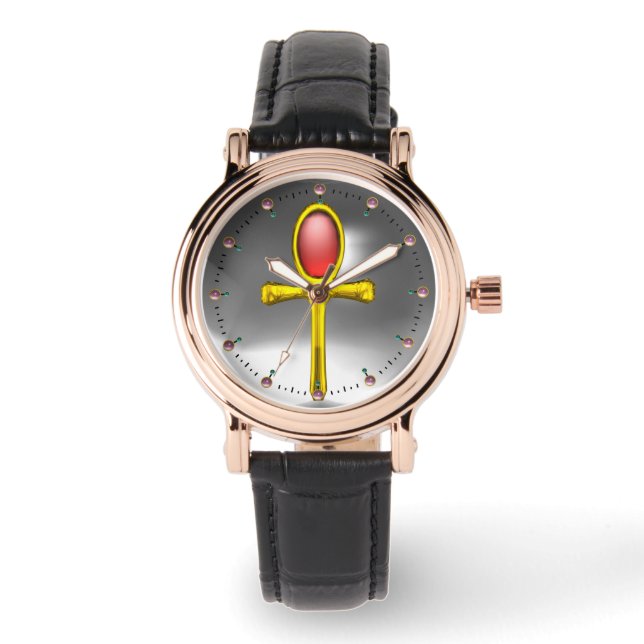 RED TALISMAN ,Ruby Gemstones ,Grey White Watch (Front)