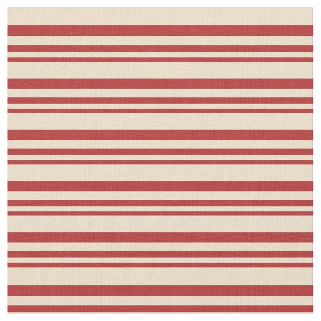 Red & Tan Coloured Lines Pattern Fabric (Close Up)