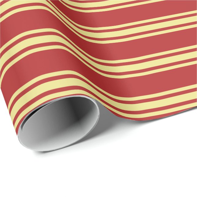 Red & Tan Coloured Stripes Wrapping Paper (Roll Corner)