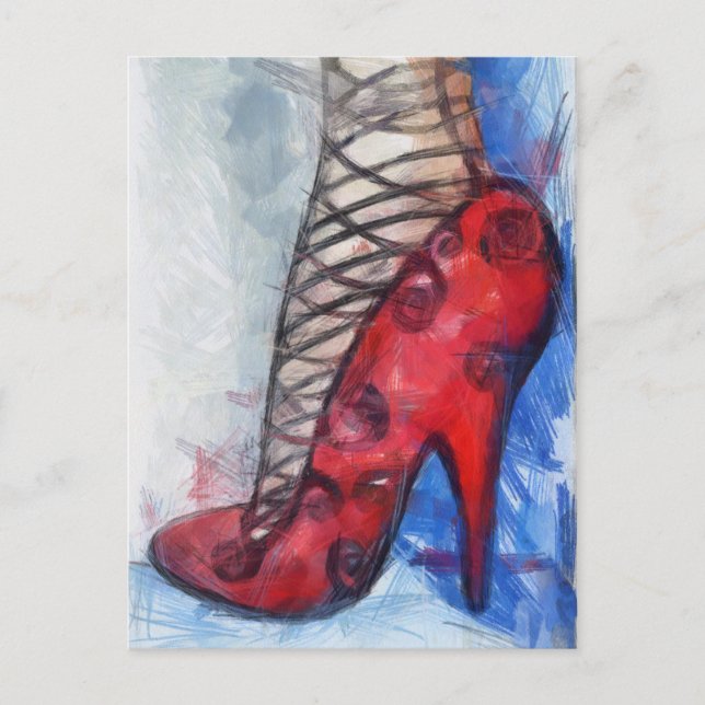 Red Tango Shoe Postcard (Front)