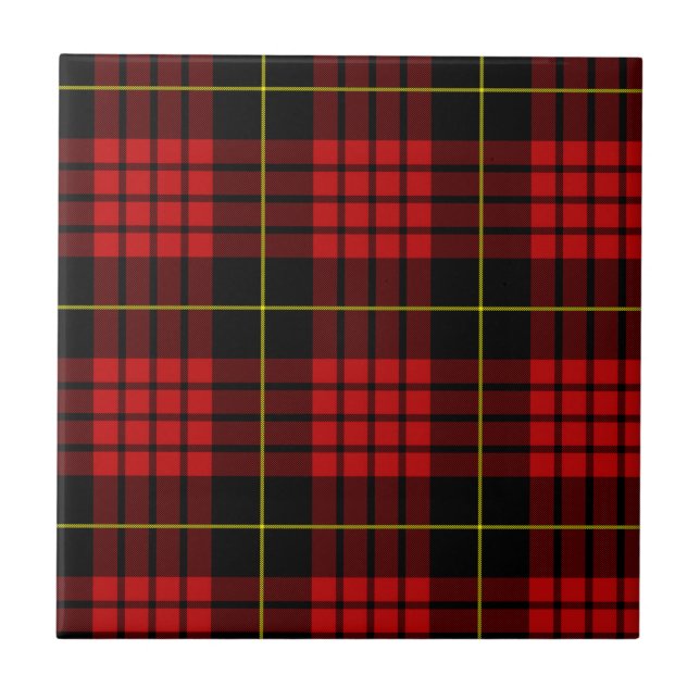 Red Tartan Ceramic Tile (Front)