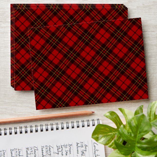 Red tartan Christmas plaid winter holidays pattern Envelope (Stacked)