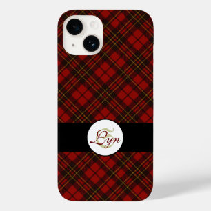 Red tartan Christmas plaid winter pattern Monogram Case-Mate iPhone 14 Case