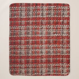 Red Tartan Fabric: Textured Background Sherpa Blanket