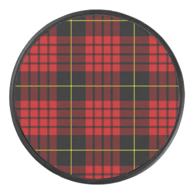 Red Tartan Hockey Puck (Front)