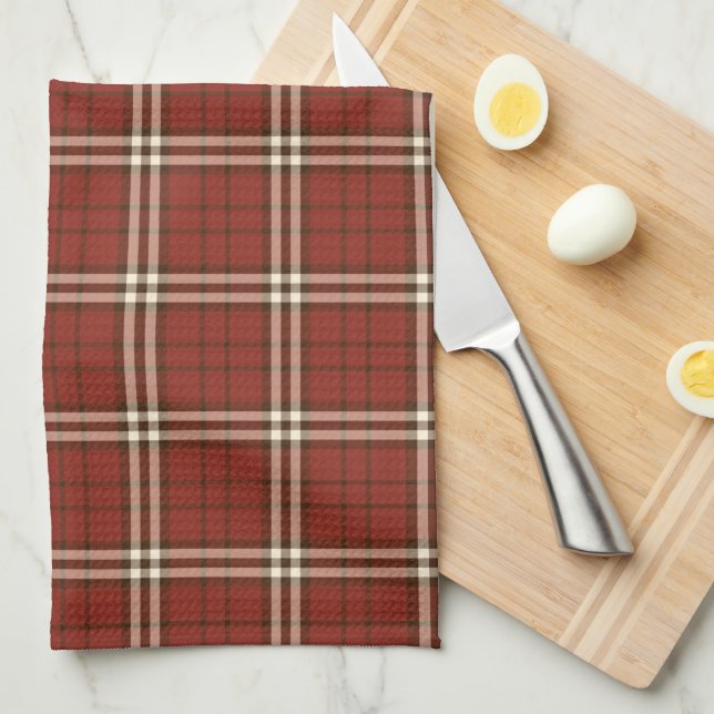 Red Tartan Kitchen Towel (Quarter Fold)