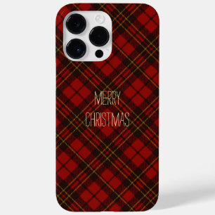 Red tartan Merry Christmas plaid Personalise Case-Mate iPhone 14 Pro Max Case