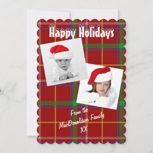 Red tartan photo template Christmas holiday