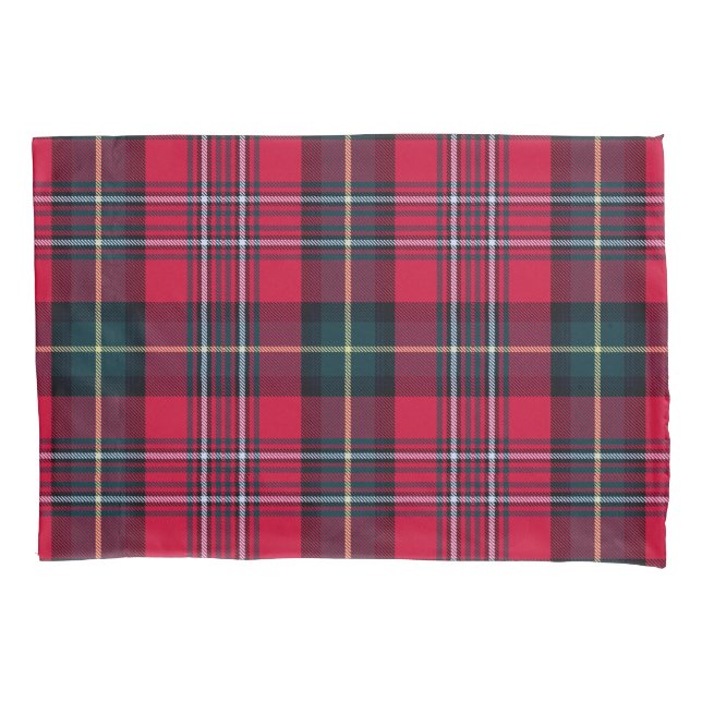 Red Tartan Pillowcase (Front-Left)