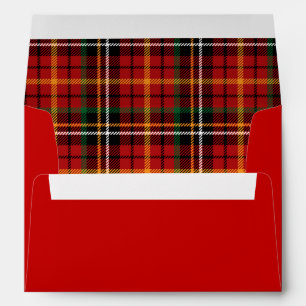 Red Tartan Plaid Festive Christmas Envelope