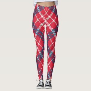 Red Tartan Plaid Leggings – Trendy Chequered Pant