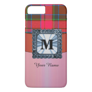 Red tartan plaid personalised monogram iPhone 8 plus/7 plus case