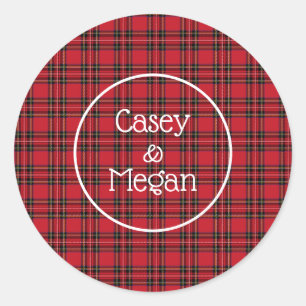 Red Tartan Plaid Sticker