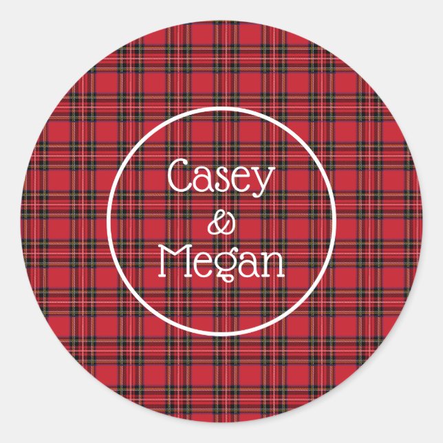 Red Tartan Plaid Sticker (Front)