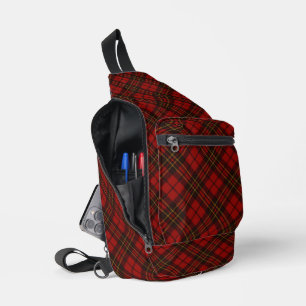Red tartan plaid winter elegant pattern sling bag