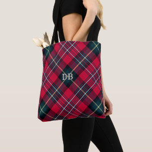 Red Tartan w/out your Initial(s)  Tote Bag