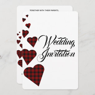 Red Tartan Wedding Invitation