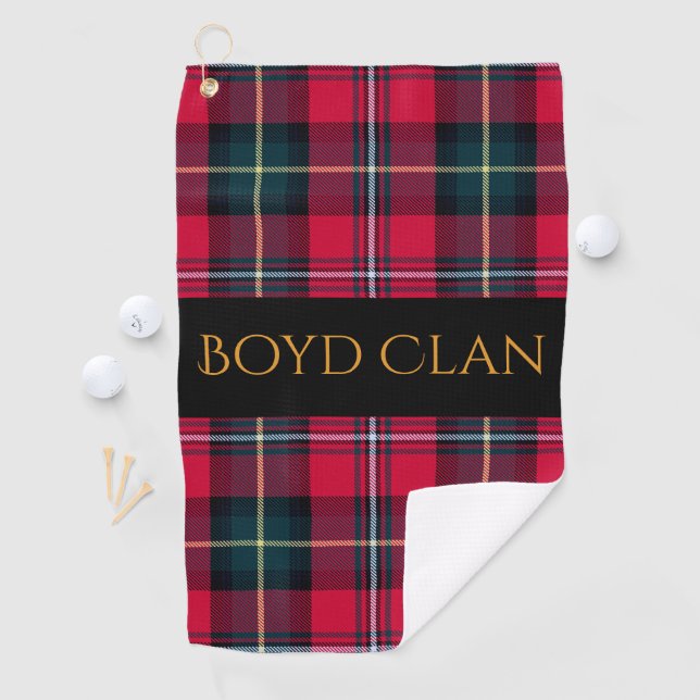 Red Tartan with Name or Initial(s) Golf Towel (InSitu)