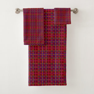 Red Tartan With Sporran Inlays, Bath Towel Set