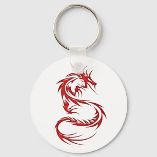 Red Tattoo Dragon Key Ring