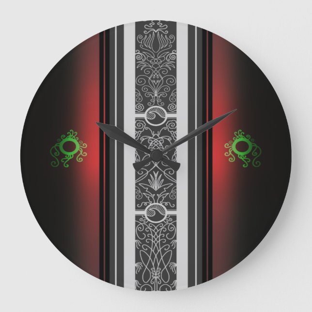 Red Tattoo Surf Large Clock (Front)
