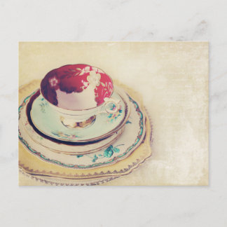 Red Tea Cup Post Card
