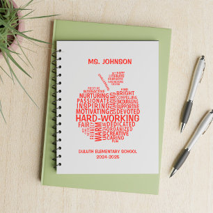 Red Teacher Appreciation Typography Apple Planner