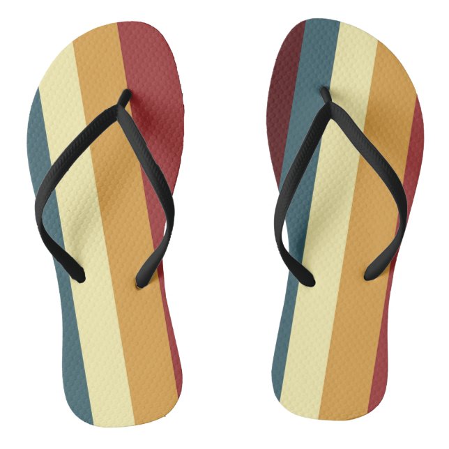Red, teal and yellow stripes jandals (Footbed)