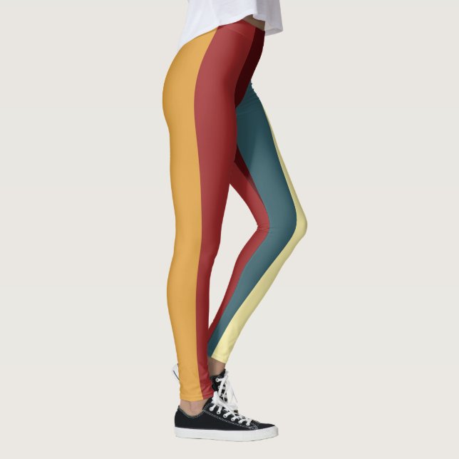 Red, teal and yellow stripes leggings (Right)