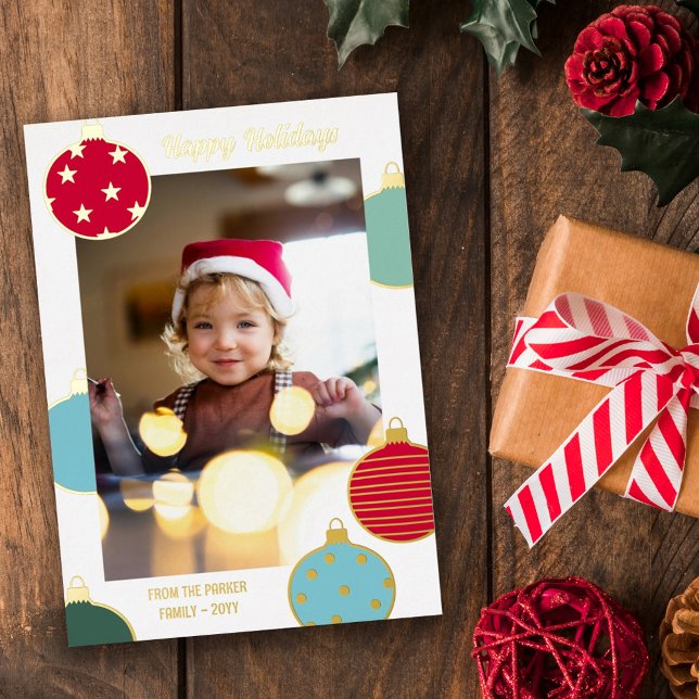 Red Teal Blue Christmas Baubles Happy Holidays (Creator Uploaded)