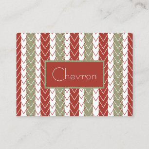 Red Teal Chevron Stripe Business Card