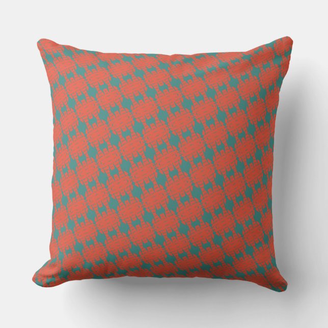 Red Teal Green Southwestern Design Patterns Cushion (Front)