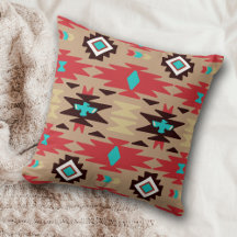 Red Teal Native American Vision Pattern