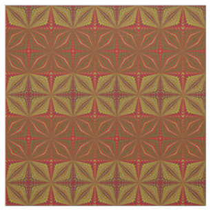 Red Teal Yellow Modern Ethnic Textile Tribal Print Fabric
