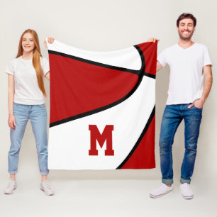 red team colours boys girls basketball decor  fleece blanket