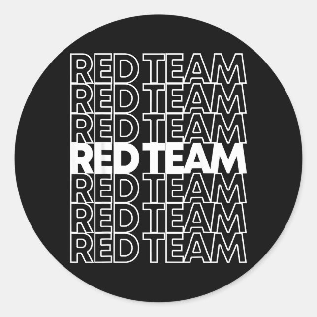 Red Team School Spirit Classic Round Sticker (Front)
