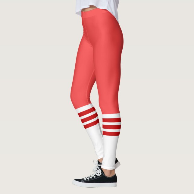 Red Team Tube Sock Leggings (Left)
