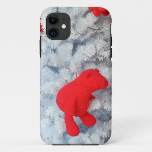 Red Teddy bear in Christmas Tree Case-Mate iPhone Case