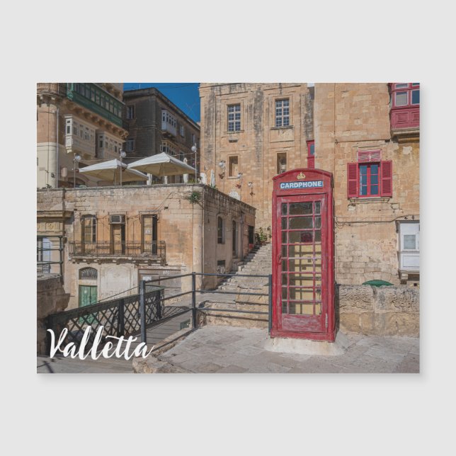 Red telephone booth in Valletta Malta (Front)