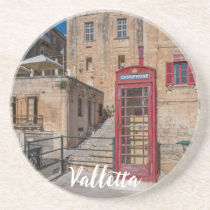 Red telephone booth in Valletta Malta Coaster