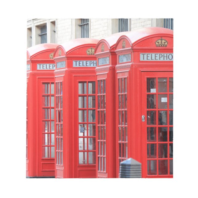 Red Telephone Booths of London Notepad (Front)