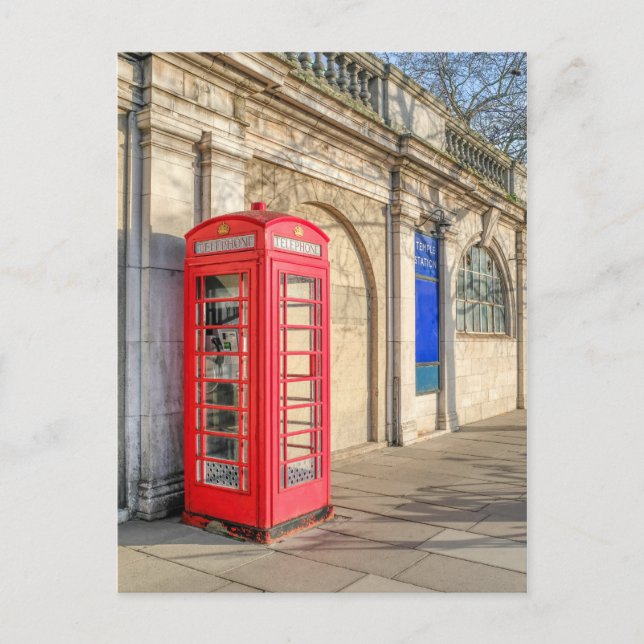 Red Telephone Box, London Postcard (Front)