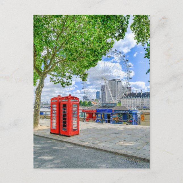 Red Telephone Boxes, London Postcard (Front)