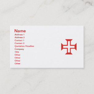 Red Templar Cross Business Card